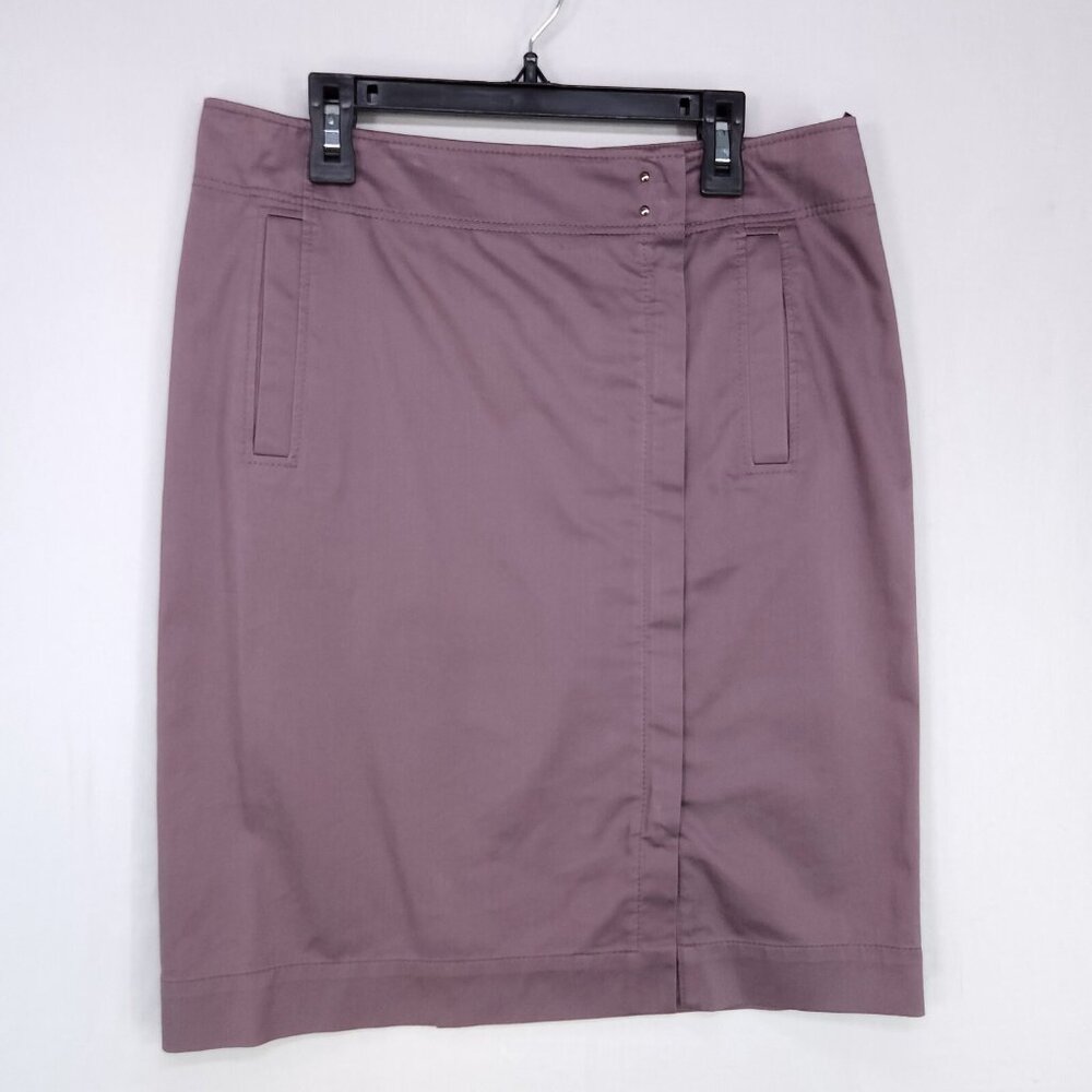 Hugo Boss Wrap Pencil Skirt Womens 6 Purple Pockets Professional Career